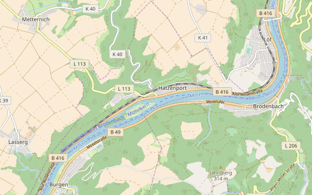 Karte von Hatzenport, © OpenStreetMap